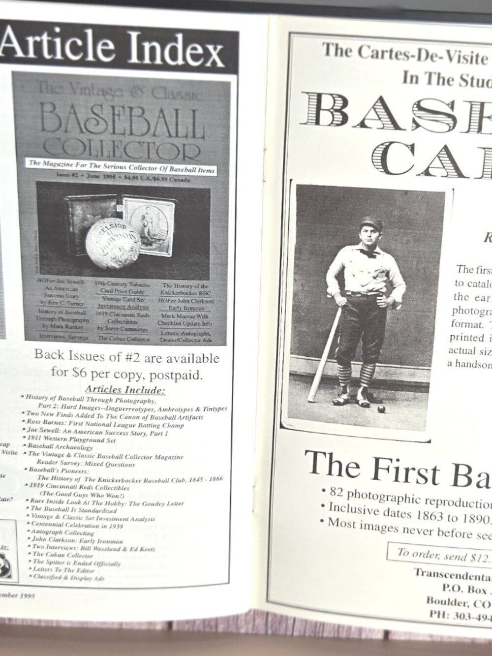 Vintage Baseball Collector Magazine Issue 3 Sept 1995 Cal McVey Cincinnati Reds - Picture 5 of 7
